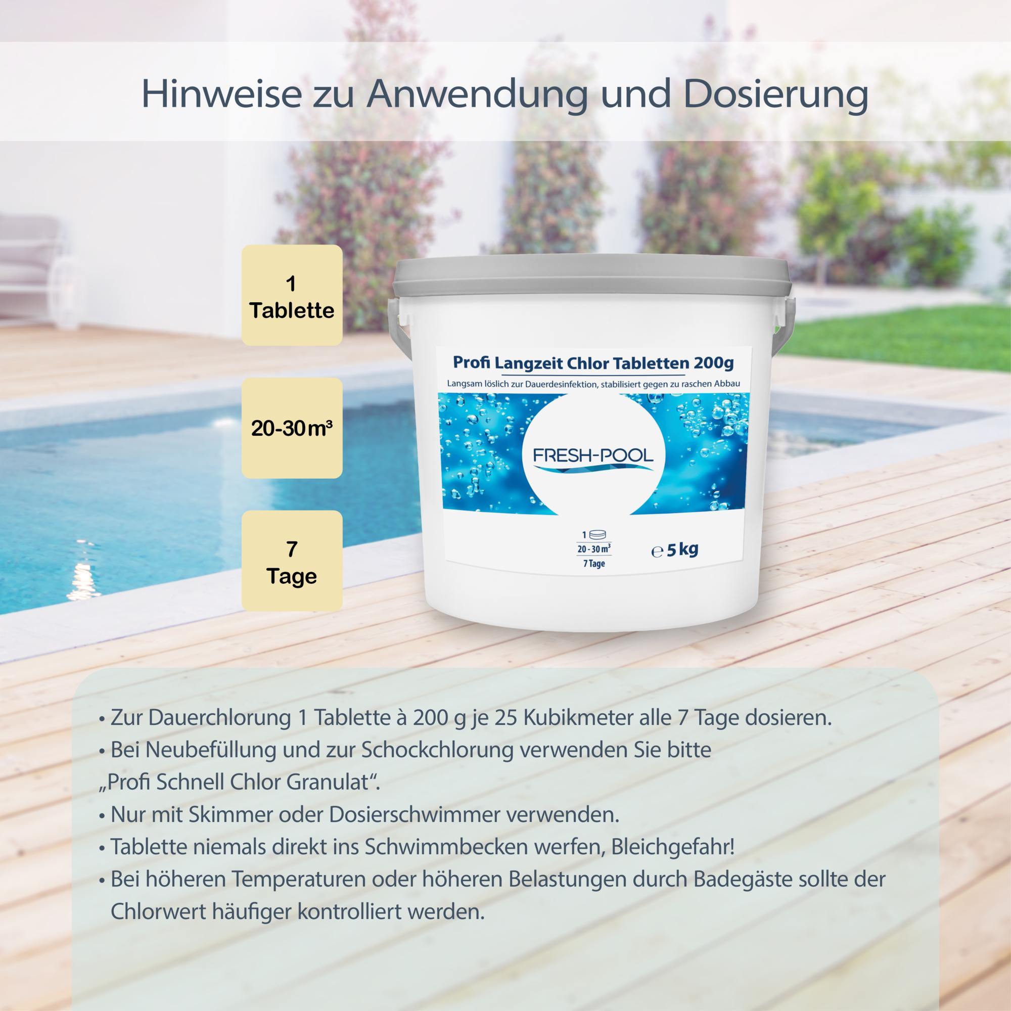 Mechanische & Chemische Poolreiniger, 200g für Pool mit Algizid und Flockung – Detailansicht 14