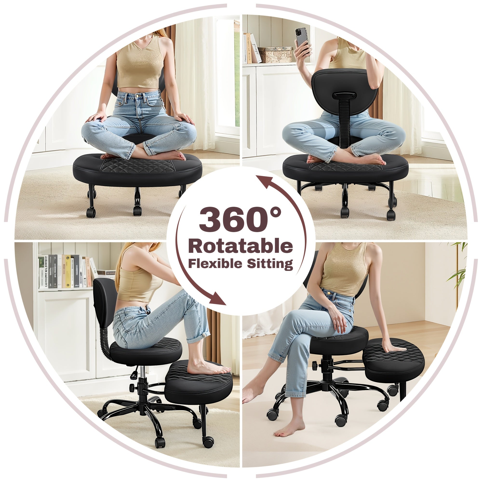 Meditations-Bürostuhl, 360° drehbar für Büro und Homeoffice – Detailansicht 2