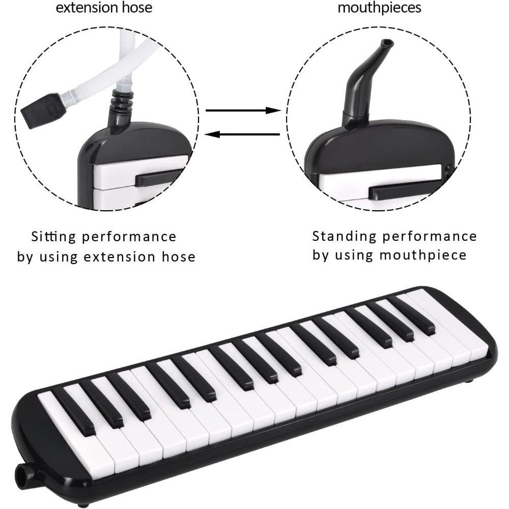 Melodicas im Piano-Stil, Schwarz für Camping und Reisen – Detailansicht 8