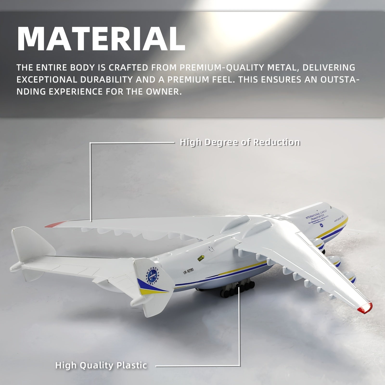 Metall Frachtflugzeug Modell, Weiss für Fahrzeug und Luftfahrtenthusiasten – Detailansicht 4