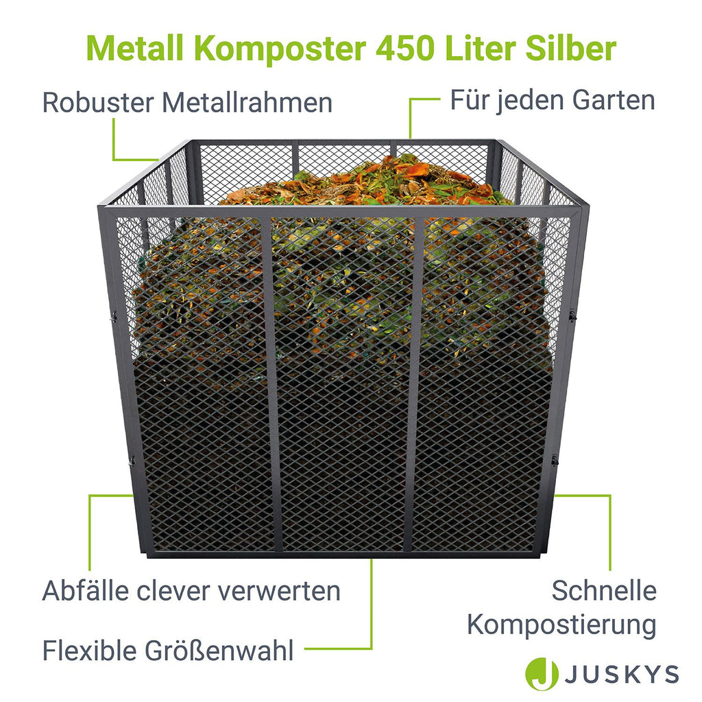 Metall Komposter, silber für Haustiere und Zuhause – Detailansicht 3