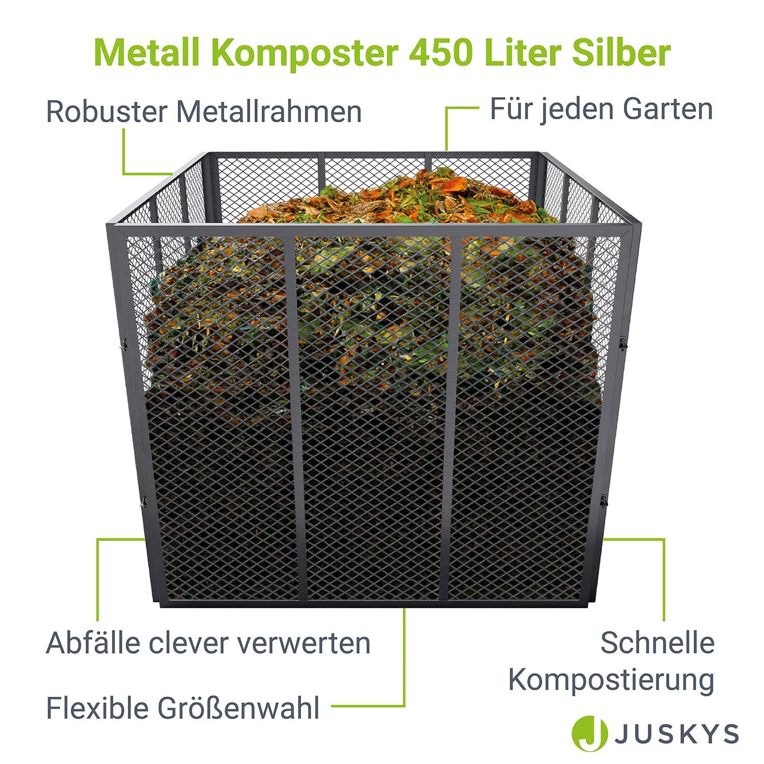 Metall Komposter, silber für Haustiere und Zuhause – Detailansicht 3