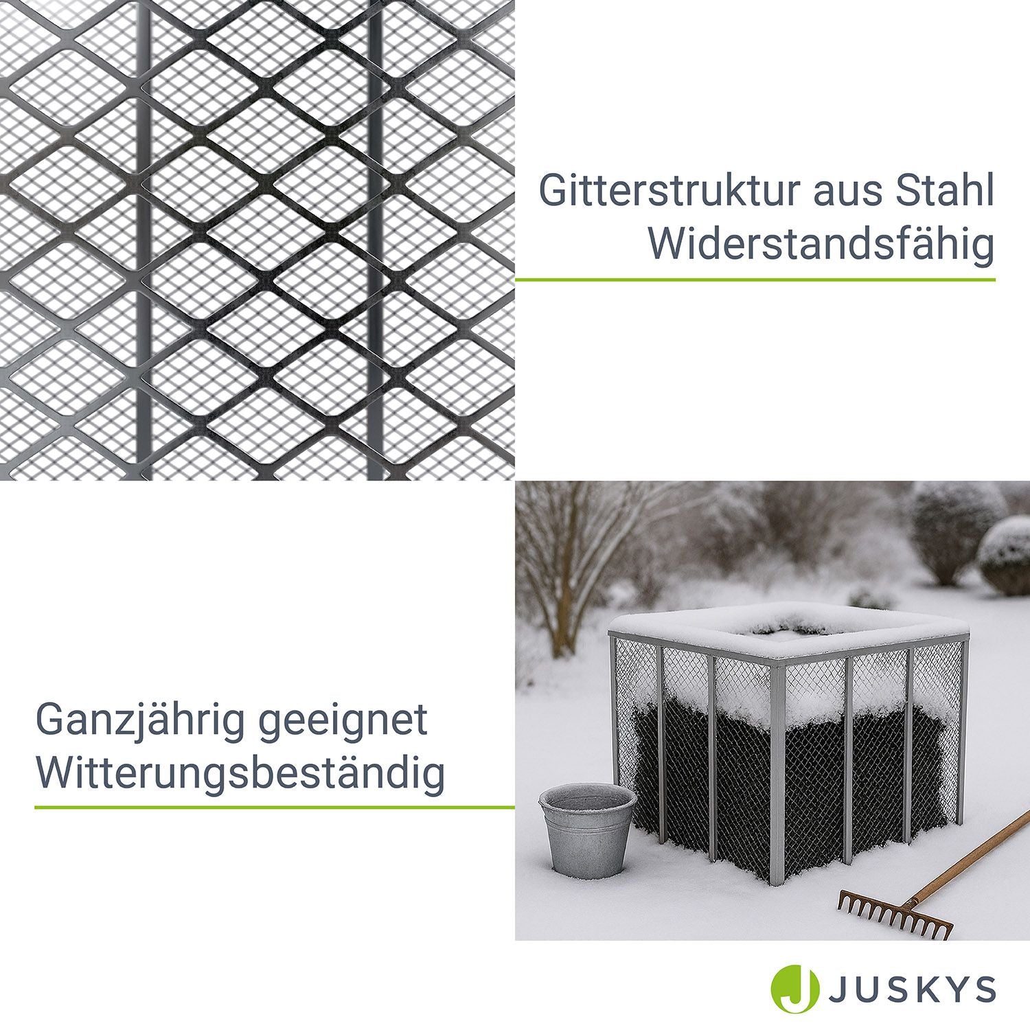 Metall Komposter, silber für Haustiere und Zuhause – Detailansicht 4