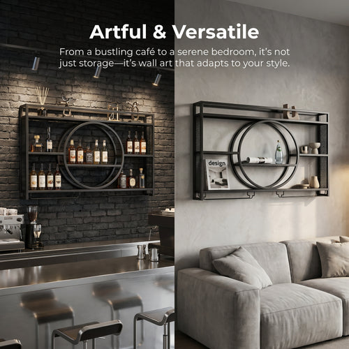 Metall Wandmontiertes Weinständer, 100CM für Küche und Essbereich – Detailansicht 2