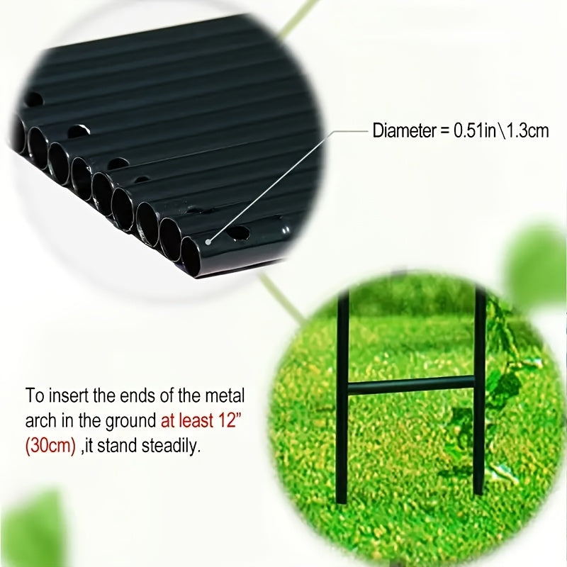 Metallischer Gartenbogen, Schwarz für Garten und Terrasse – Detailansicht 6