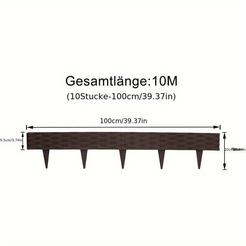 Meter Flexibler Gartenzaun aus Kunststoff, 100 cm für Garten und Terrasse – Detailansicht 2