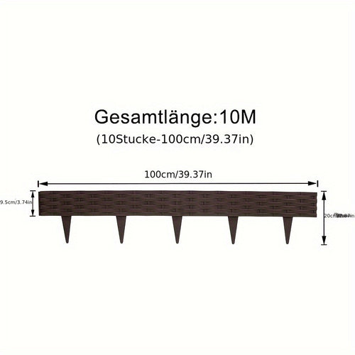 Meter Flexibler Gartenzaun aus Kunststoff, 100 cm für Garten und Terrasse – Detailansicht 2