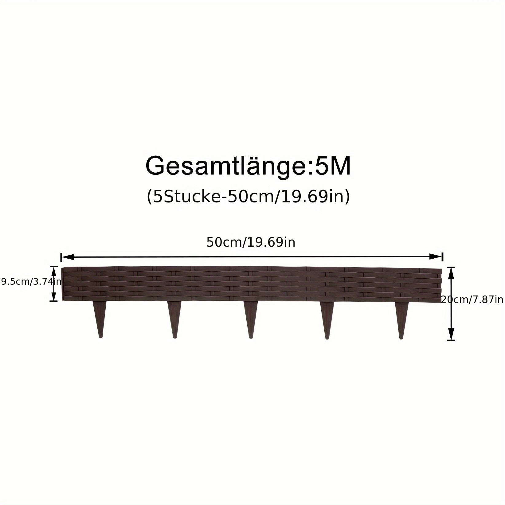 Meter Flexibler Gartenzaun aus Kunststoff, 100 cm für Garten und Terrasse – Detailansicht 3