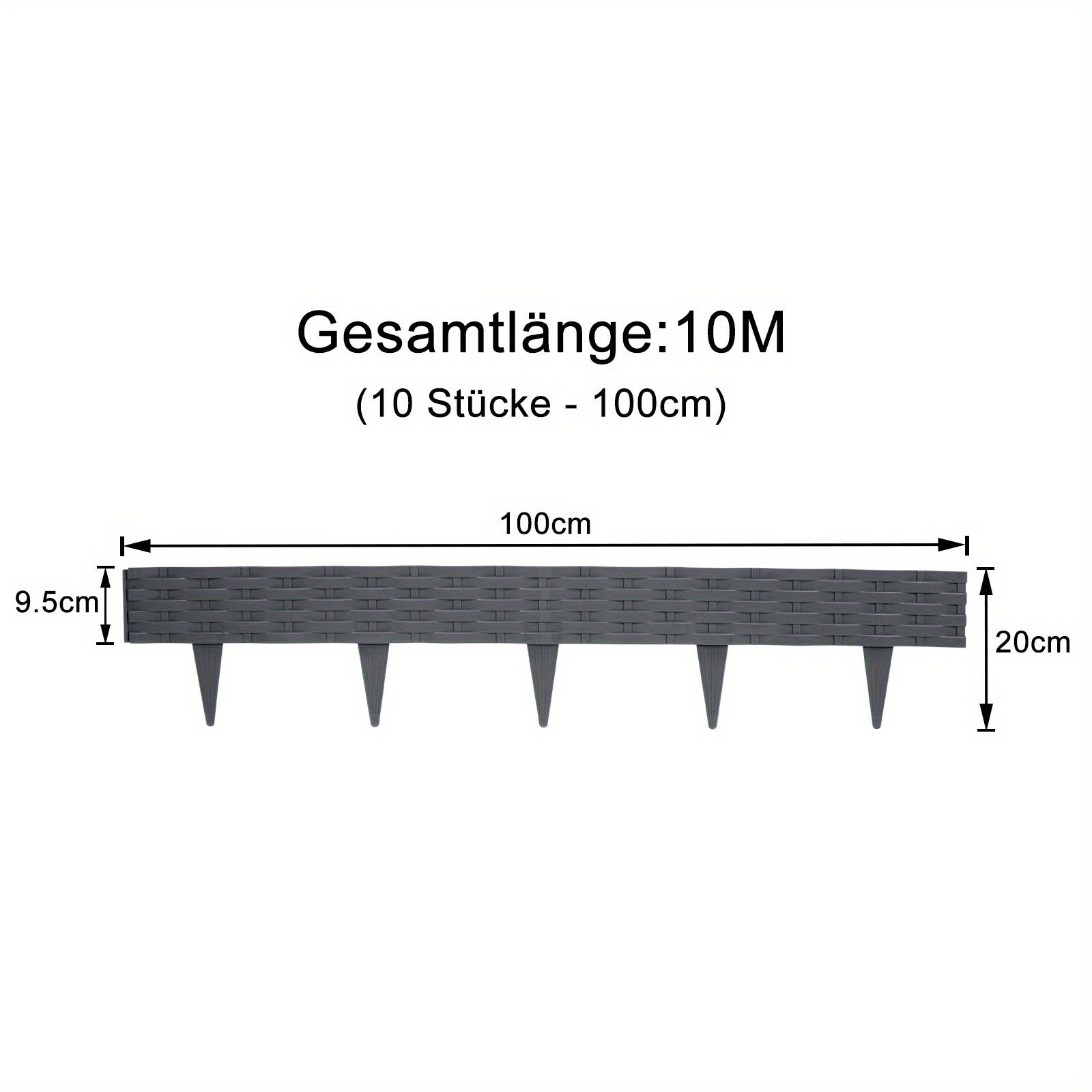 Meter Flexibler Gartenzaun aus Kunststoff, 100 cm für Garten und Terrasse – Detailansicht 4