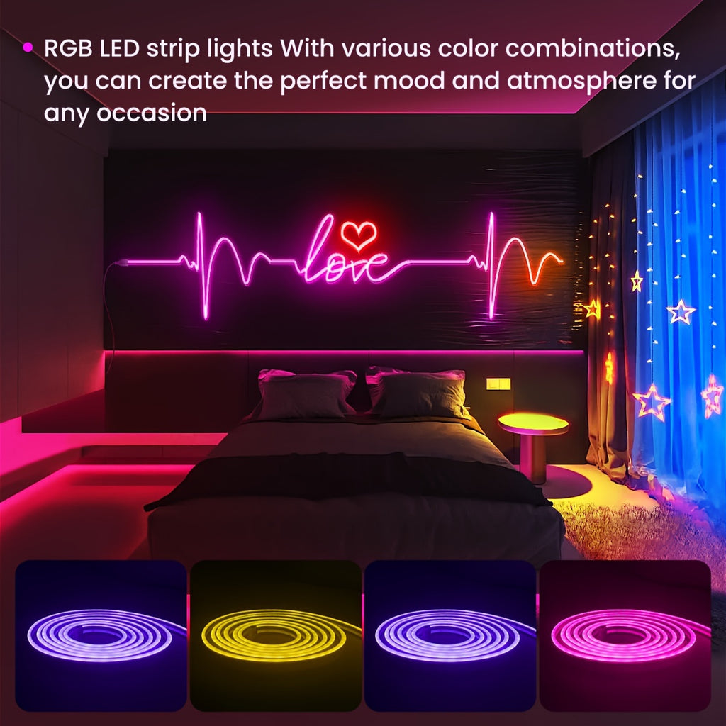 Mexllex RGB Neonlichtstreifen, 170,18 cm für Schlafzimmer und Bett – Detailansicht 3
