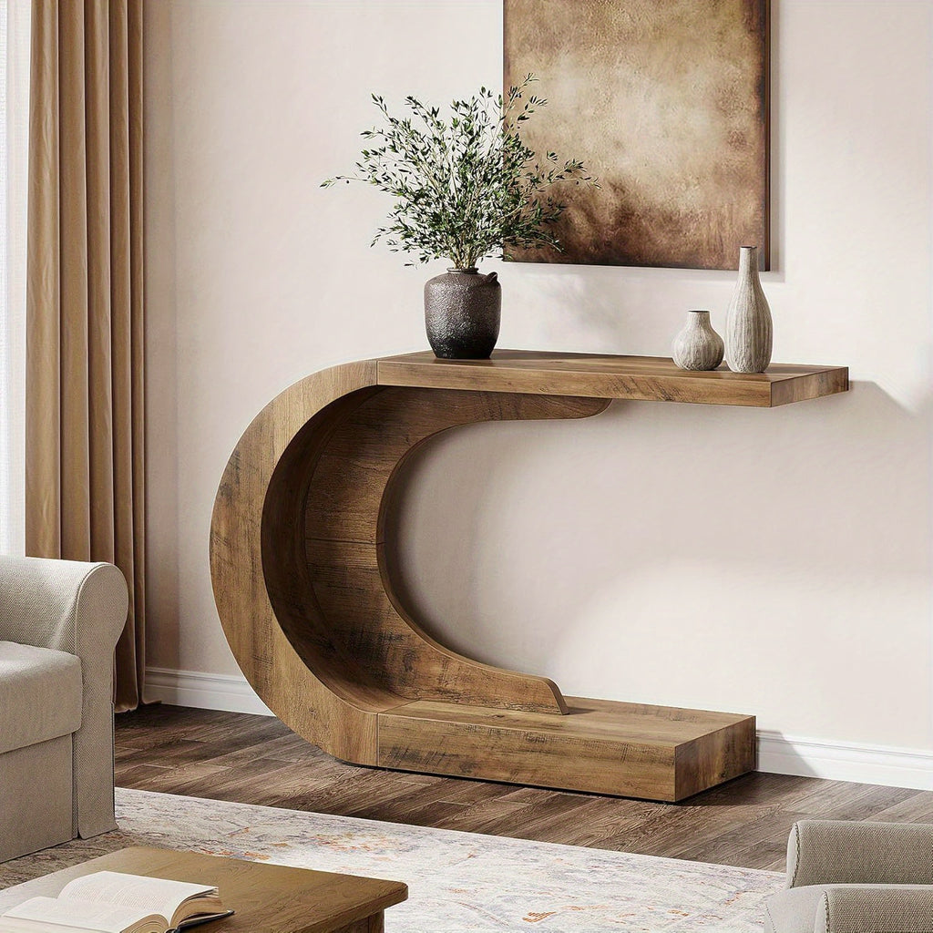Mid-Century Modern C-förmiger Konsolentisch, 109.98cm für Wohnzimmer und Zuhause – Hauptansicht