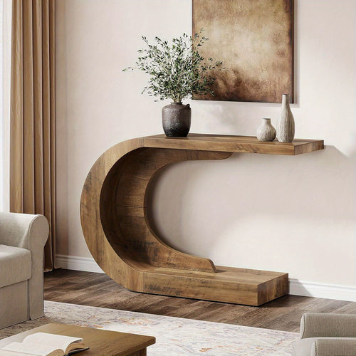 Mid-Century Modern C-förmiger Konsolentisch, 109.98cm für Wohnzimmer und Zuhause – Hauptansicht