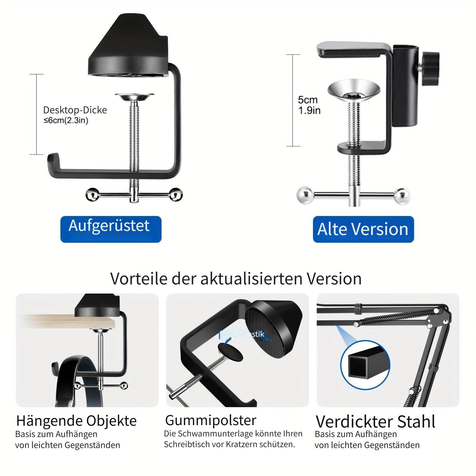 Mikrofon, Aokeo AK-35 Tisch-verstellbarer kompakter für verschiedene Mikrofone mehr und Alltag – Detailansicht 8