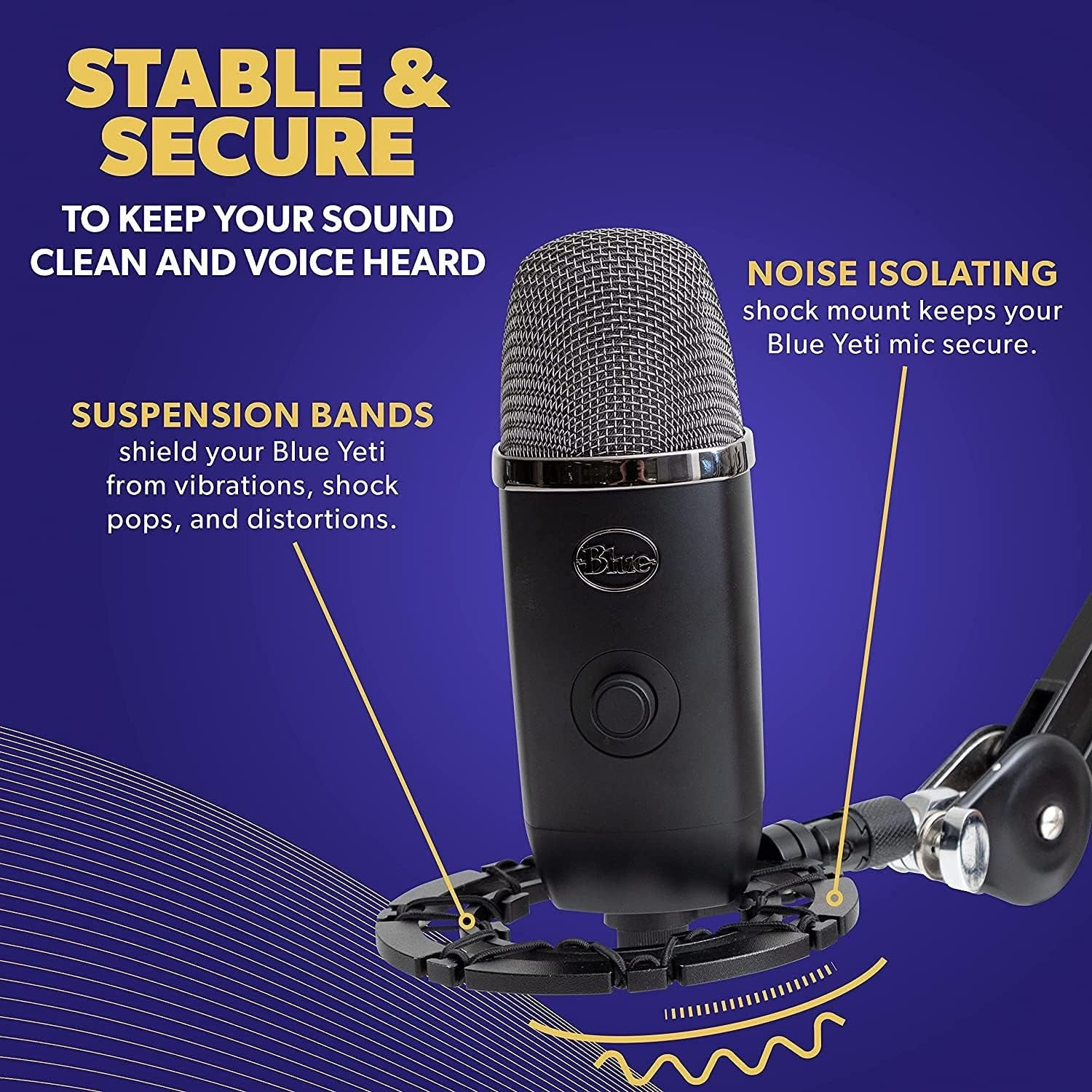 Mikrofon-Stoßdämpferhalterungen, 3 Packungen für Blue Yeti und Alltag – Detailansicht 4