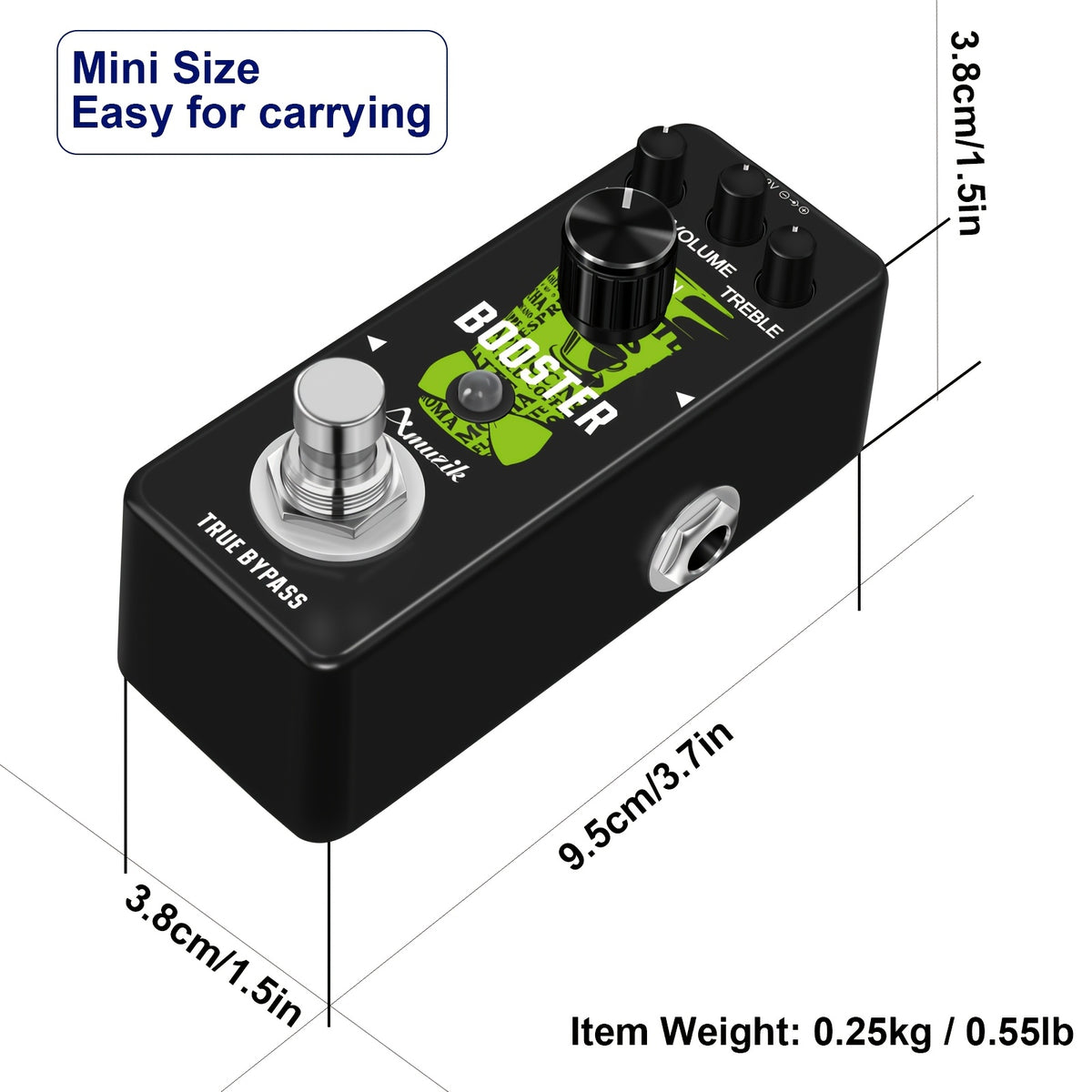 Mini-Booster-Gitarreneffektpedal, Booster Gitarrenpedal für E-Gitarre und Alltag – Detailansicht 3