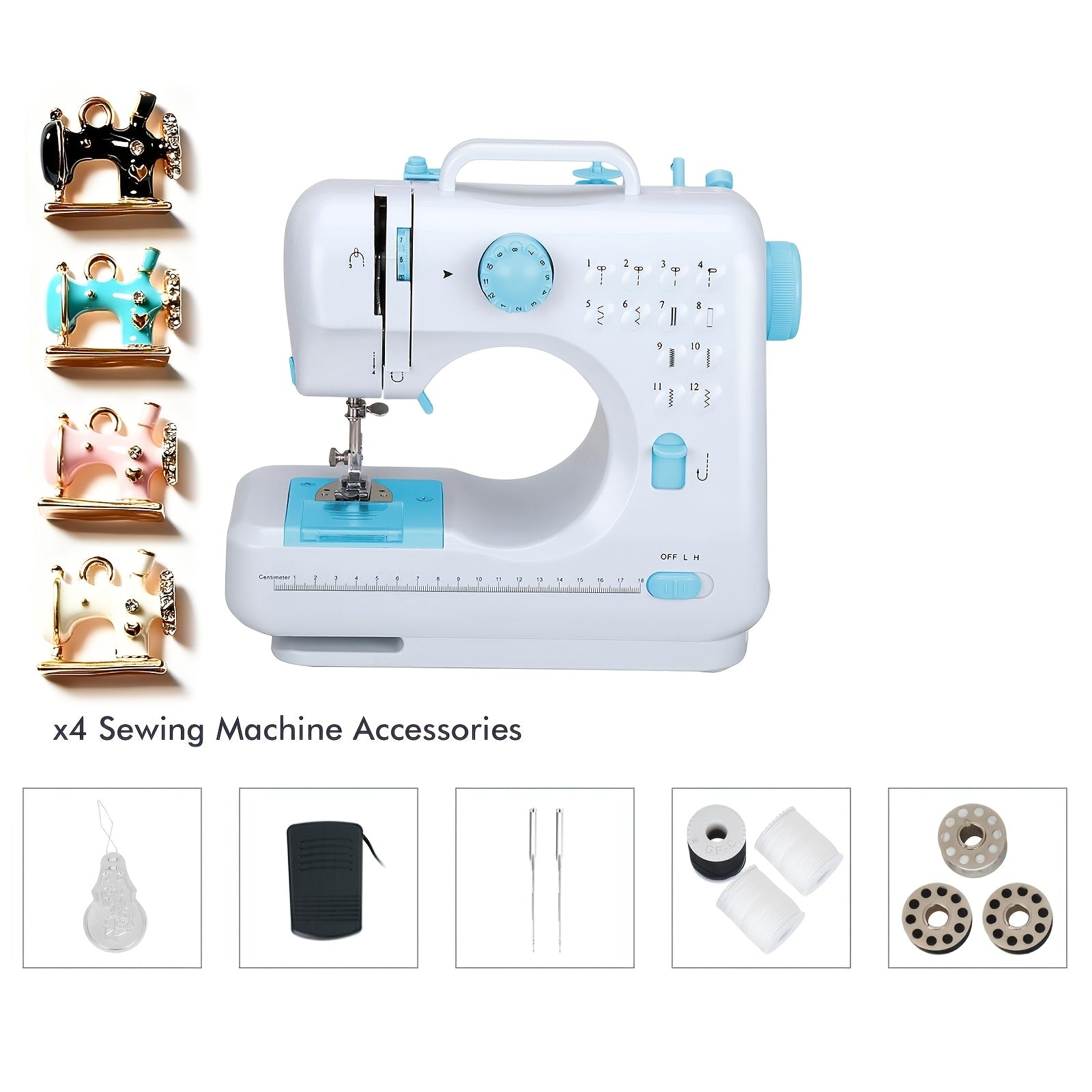 Mini Nähmaschine, Blau für Anfänger – Detailansicht 6