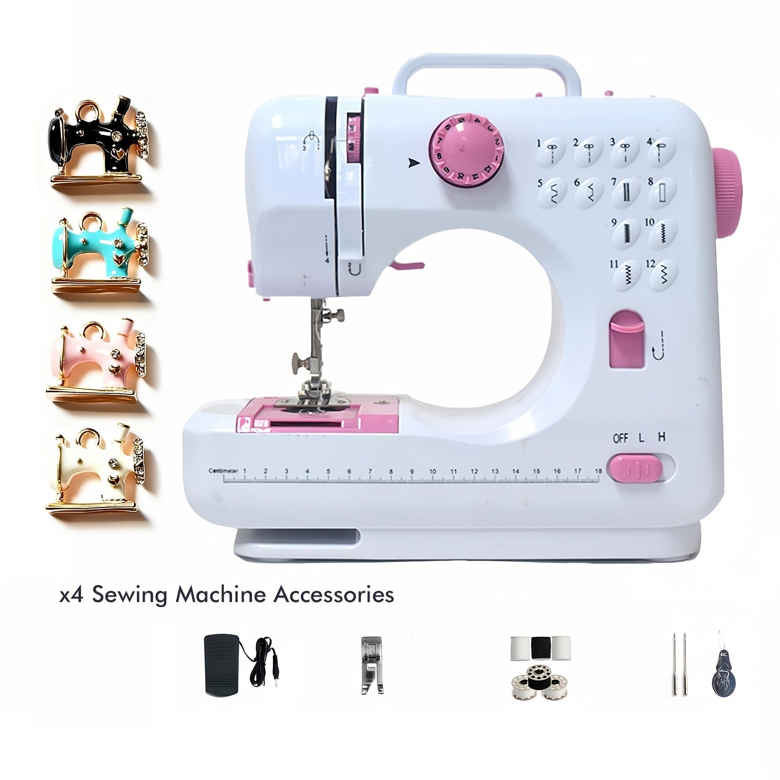 Mini Nähmaschine, rosa Farbe für Alltag und Anfänger – Detailansicht 4