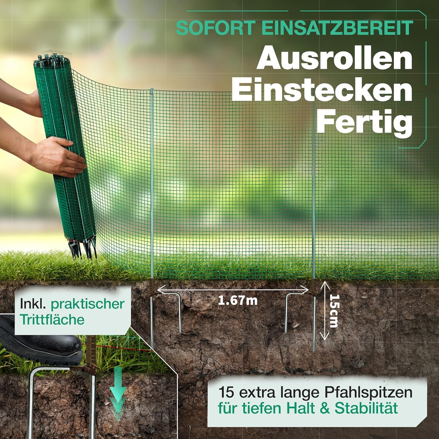 Mobilem Zäune, 15 Stück für Garten und Terrasse – Detailansicht 12