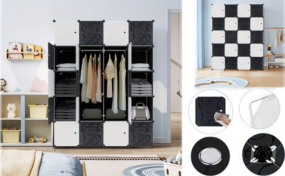 Mobiler Kleiderschrank, Weiss für Zuhause – Detailansicht 9