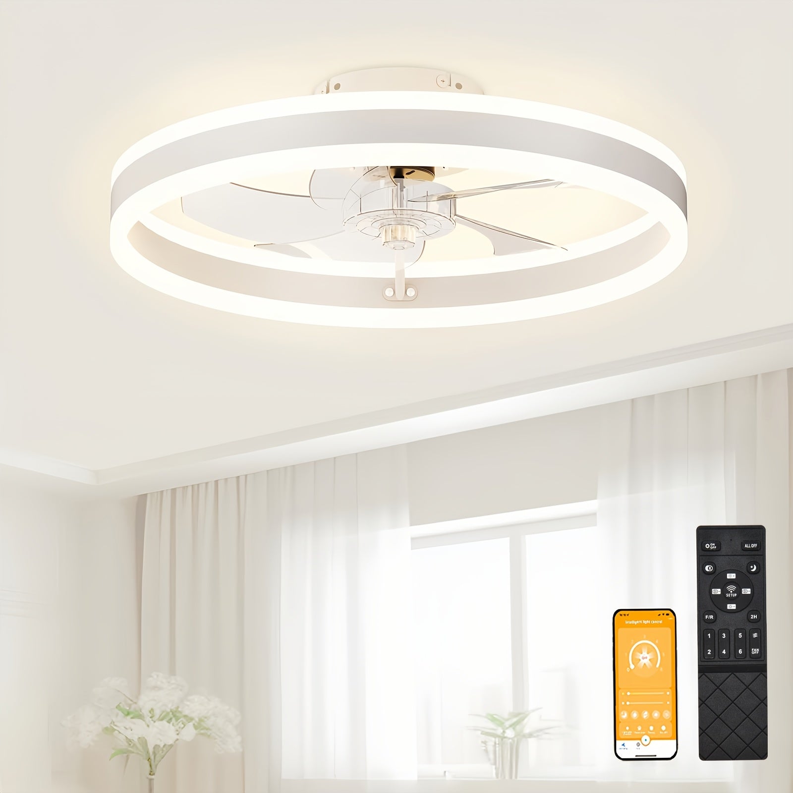 Moderner Deckenventilator, 40CM für Schlafzimmer – Hauptansicht
