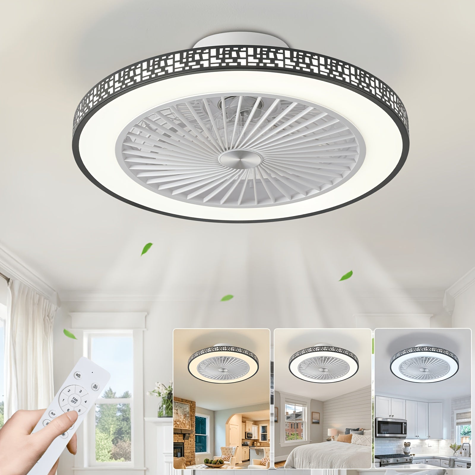 moderner Deckenventilator, LED-Beleuchtung für Küche und Essbereich – Detailansicht 4