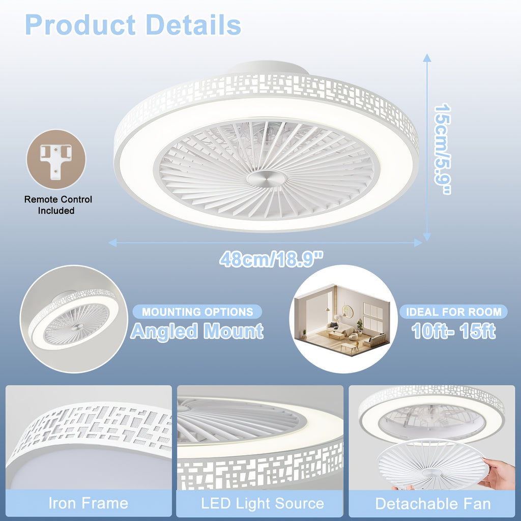 moderner Deckenventilator, LED-Beleuchtung für Küche und Essbereich – Detailansicht 5