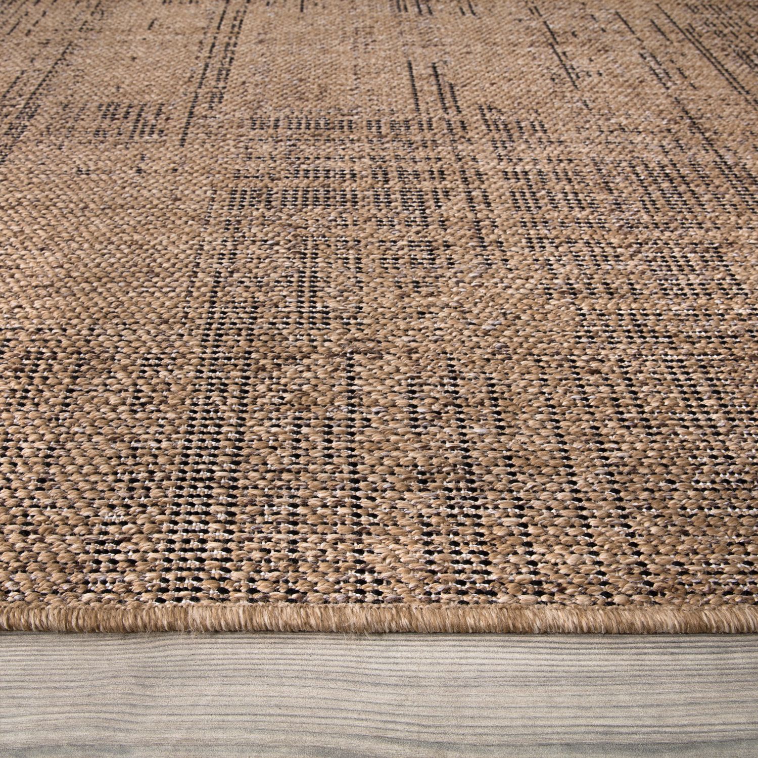 Moderner Outdoor Teppich, Beige Braun für Wohnzimmer und Zuhause – Detailansicht 4