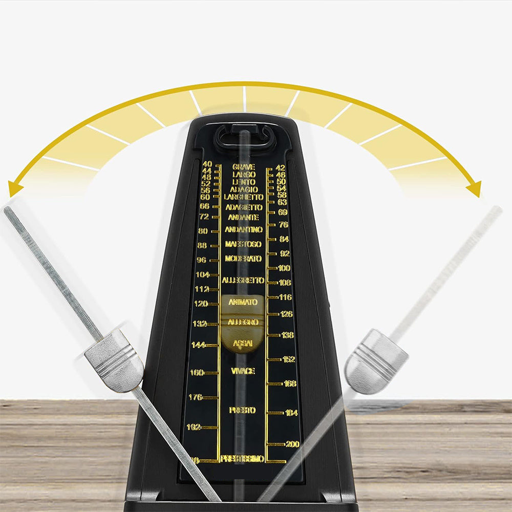Modernes mechanisches Metronom, Schwarz für Klavier und Anfängerstücke – Detailansicht 6