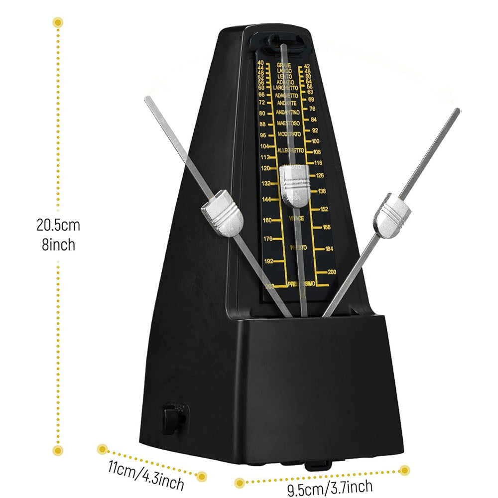 Modernes mechanisches Metronom, Schwarz für Klavier und Anfängerstücke – Detailansicht 7
