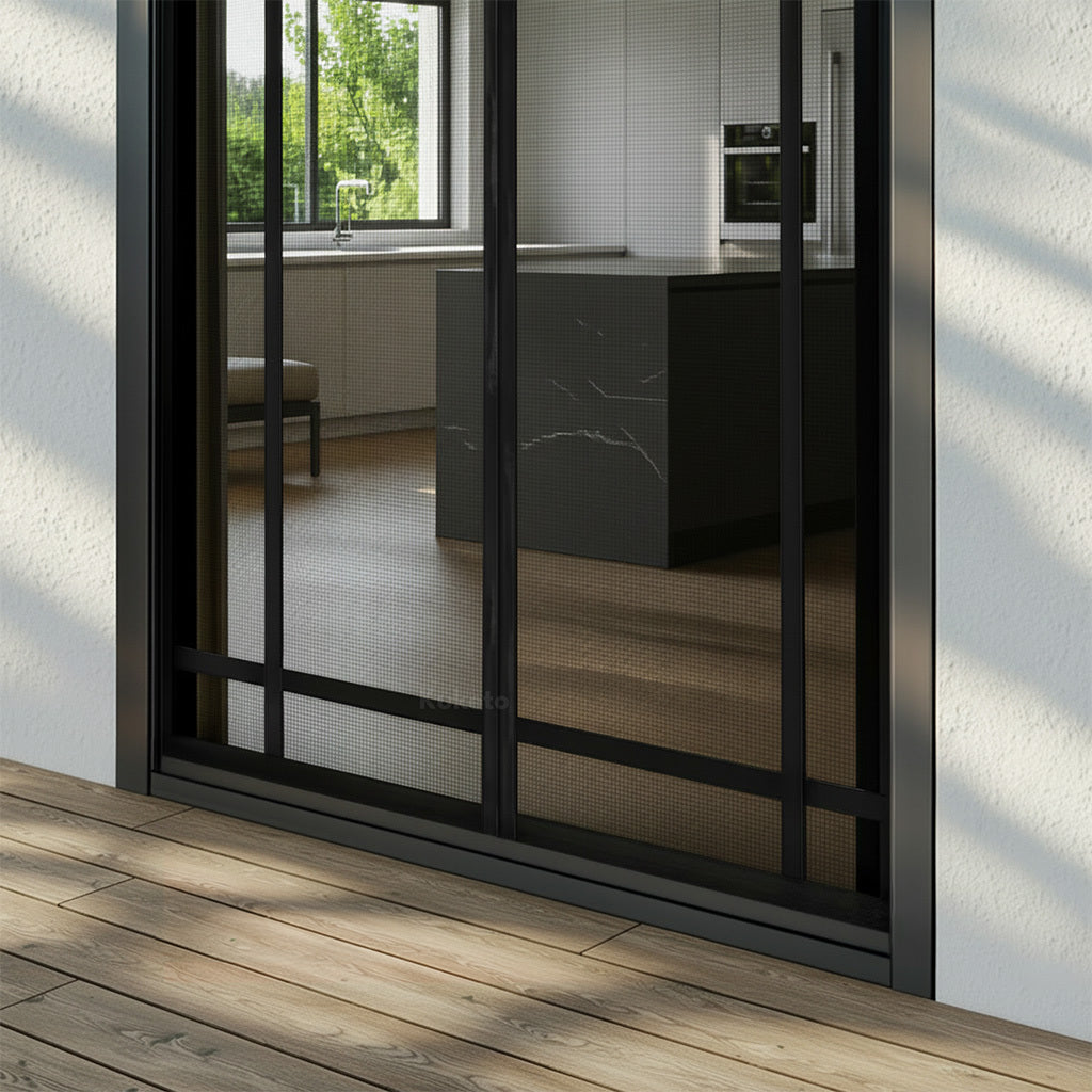 Moskitonetz - Schwarzes magnetisches Moskitonetz, 100 cm für Garten und Terrasse – Detailansicht 9