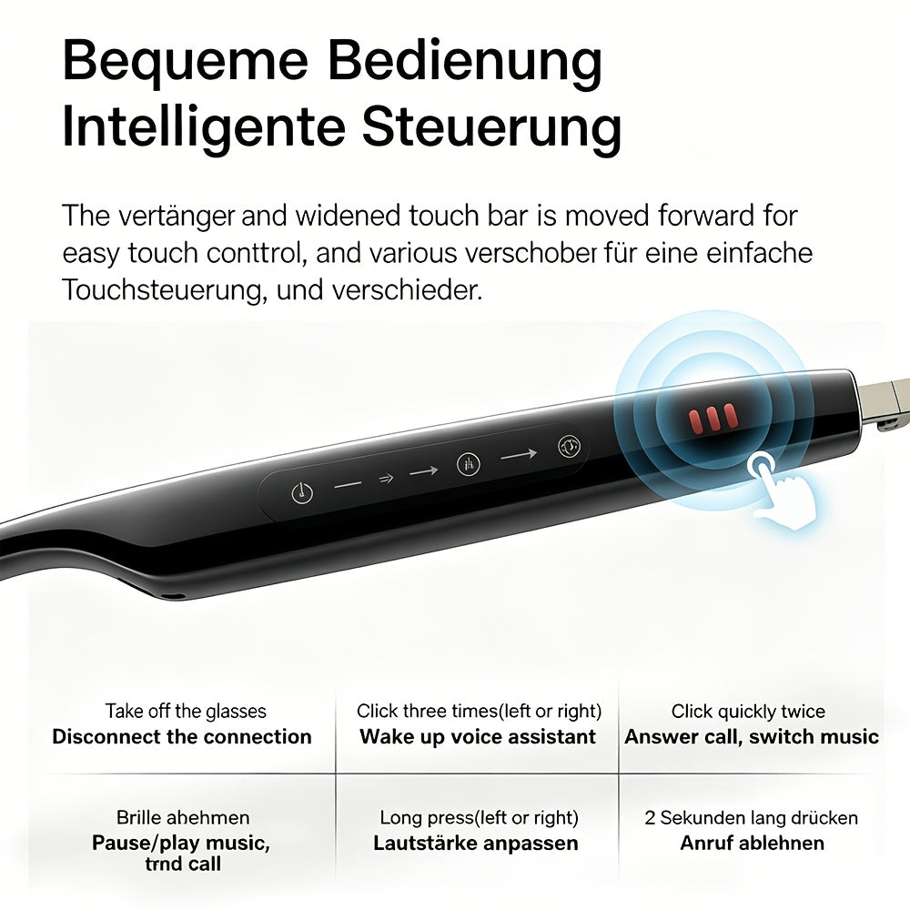 Multifunktionale intelligente Audio-Brille, 85mAh*2 große Batterie für Alltag – Detailansicht 2