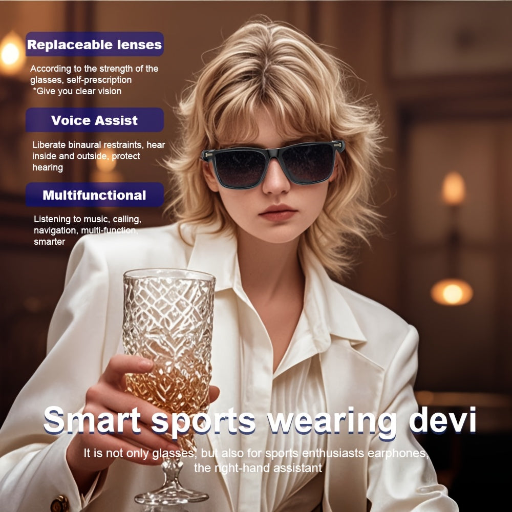 Multifunktionale intelligente Audio-Brille, Transparent für Zuhause und Alltag – Detailansicht 10