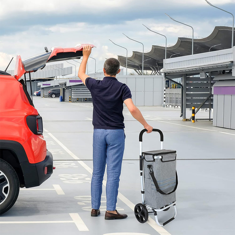 Multifunktionaler Einkaufstrolley, Aluminium für Alltag und Zuhause – Hauptansicht