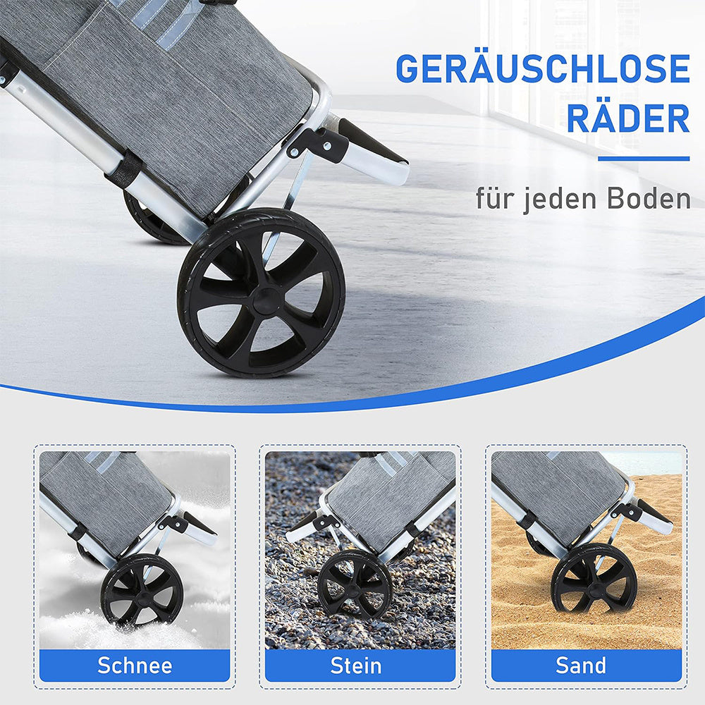 Multifunktionaler Einkaufstrolley, Aluminium für Alltag und Zuhause – Detailansicht 3