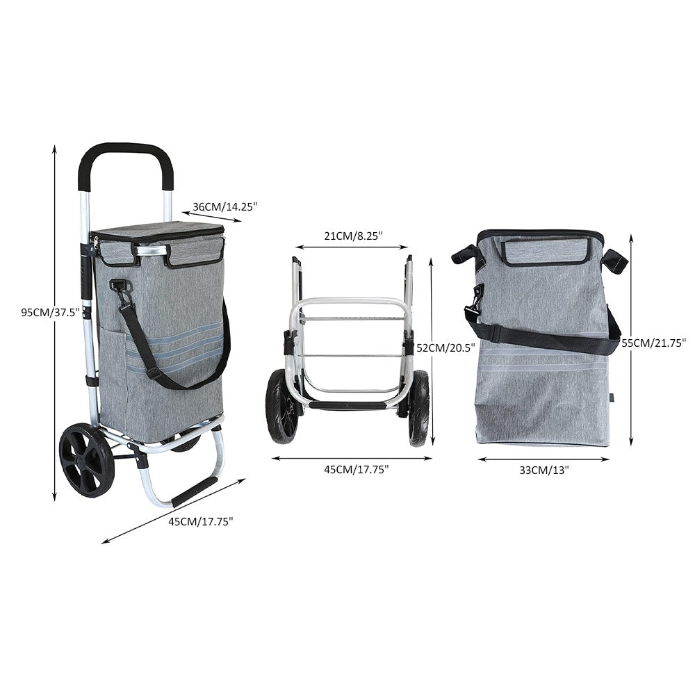 Multifunktionaler Einkaufstrolley, Aluminium für Alltag und Zuhause – Detailansicht 4