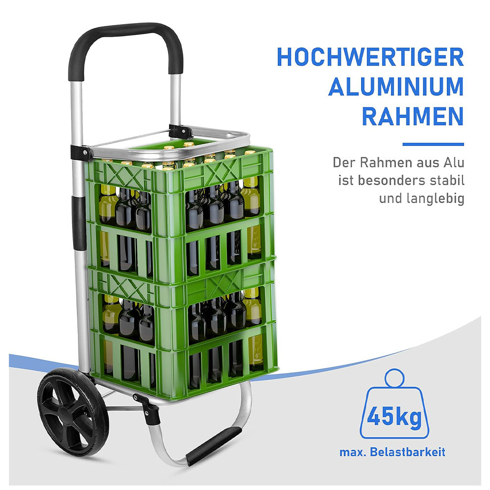 Multifunktionaler Einkaufstrolley, Aluminium für Alltag und Zuhause – Detailansicht 5