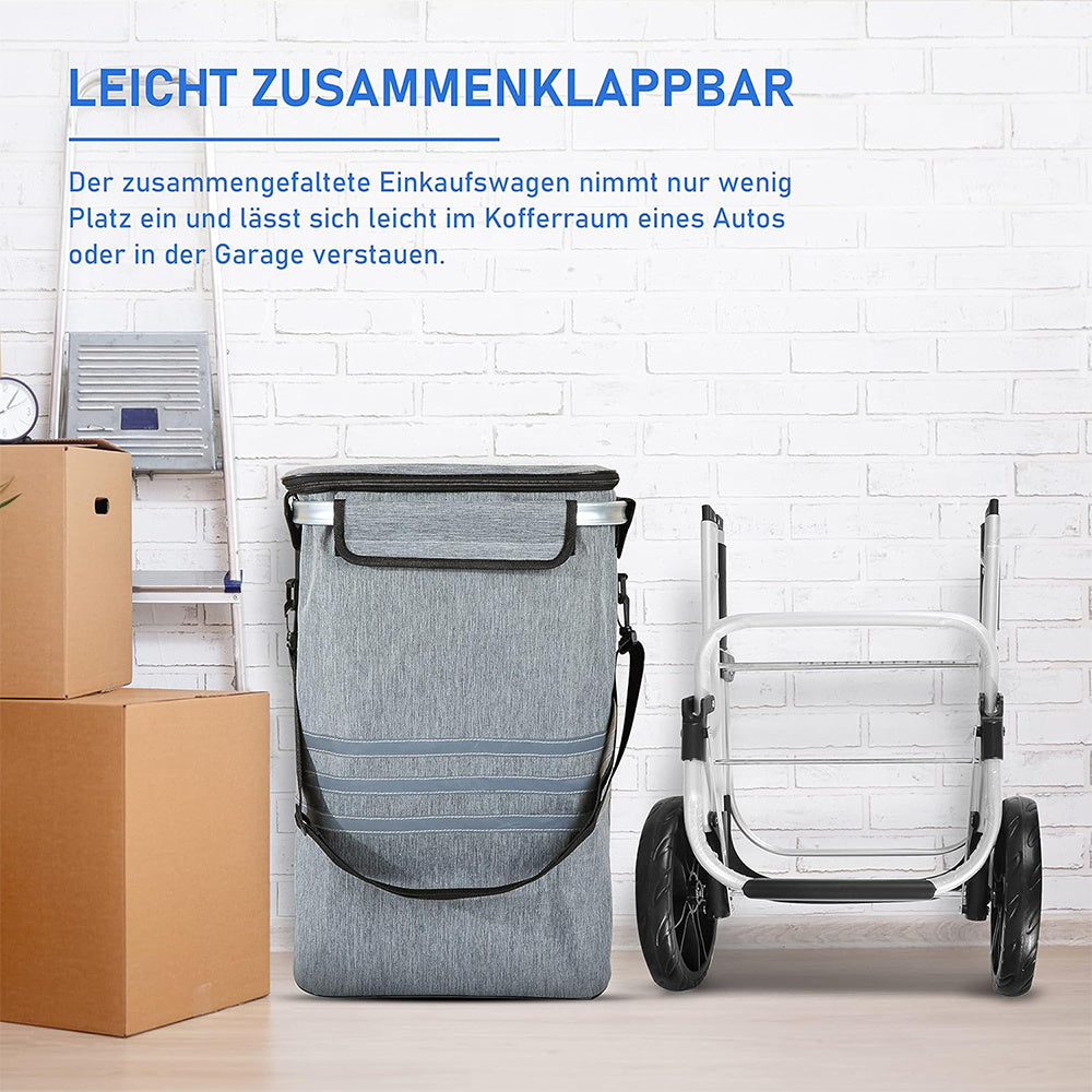 Multifunktionaler Einkaufstrolley, Aluminium für Alltag und Zuhause – Detailansicht 6