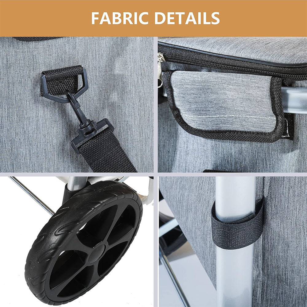 Multifunktionaler Einkaufstrolley, Aluminium für Alltag und Zuhause – Detailansicht 7
