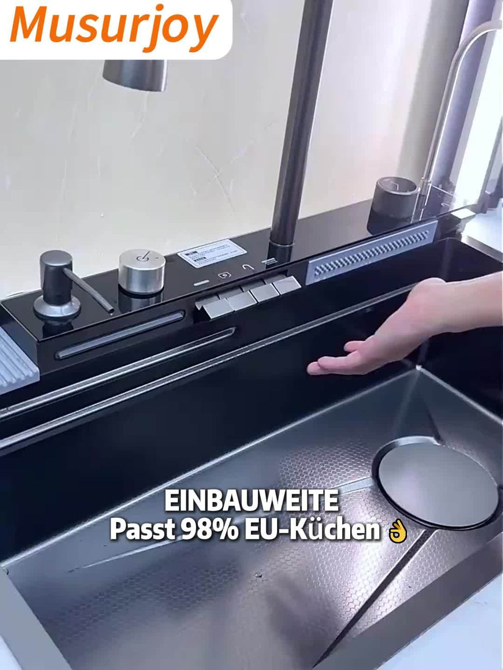 Musurjoy Schwarzes Modernes Freistehendes, 74,93 x 44,96 cm für Küche und Essbereich – Detailansicht 11