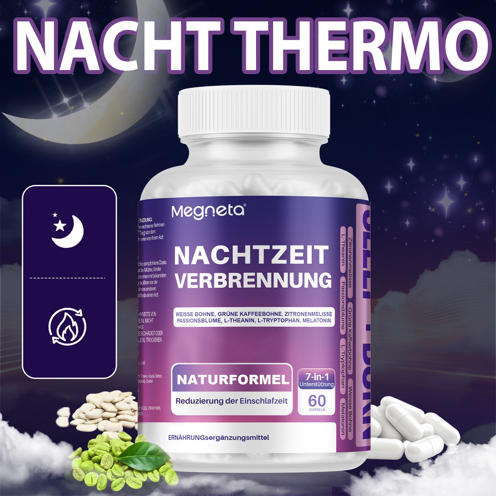 Nacht-Thermo-Kapseln, 2-Monats-Vorrat für Frauen Männer für Frauen Männer – Detailansicht 5