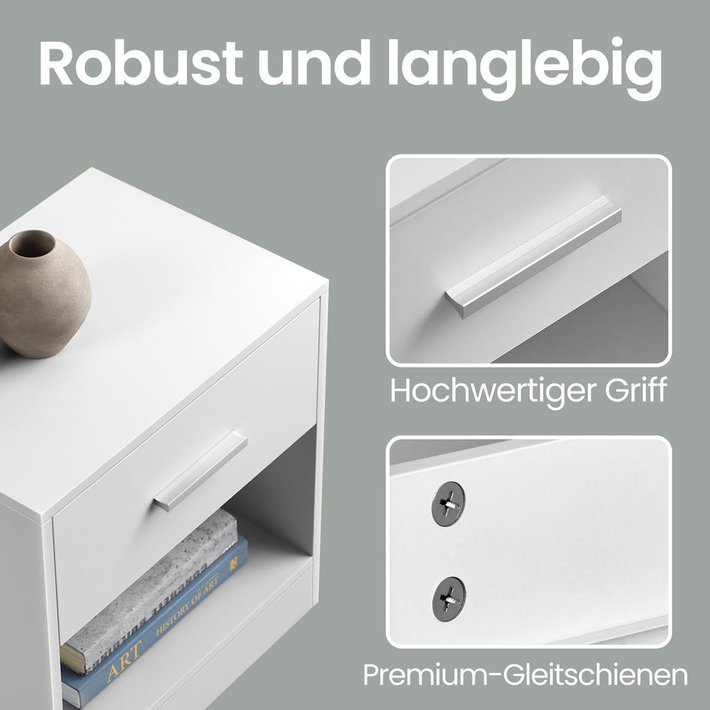Nachttisch, Klassikweiß für Wohnbereich und Alltag – Detailansicht 6