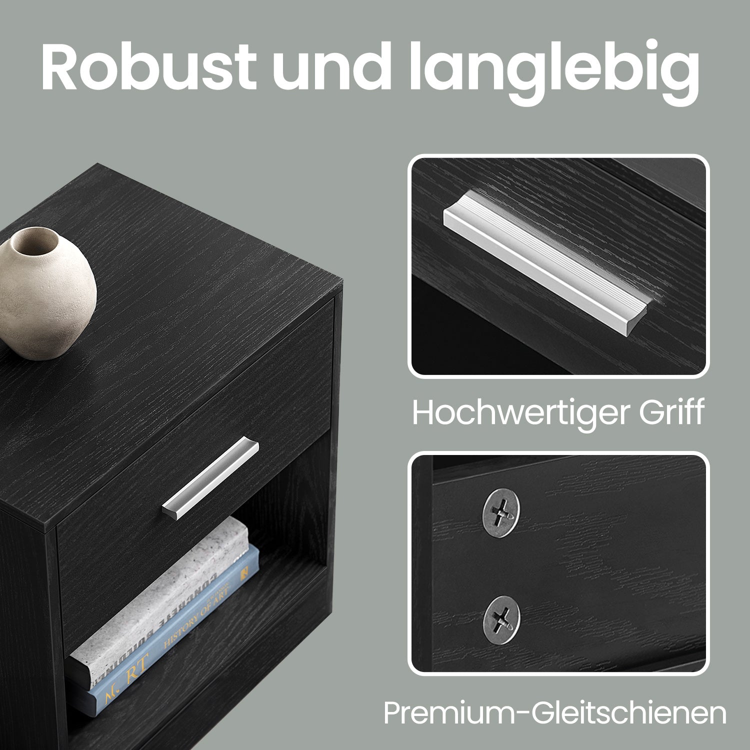 Nachttisch, Klassikweiß für Wohnbereich und Alltag – Detailansicht 10