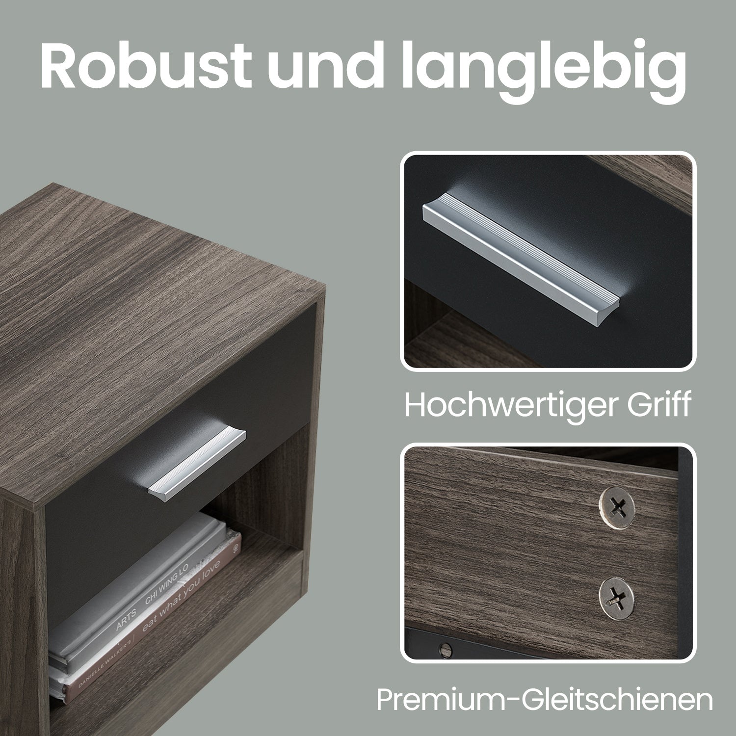 Nachttisch, Klassikweiß für Wohnbereich und Alltag – Detailansicht 17
