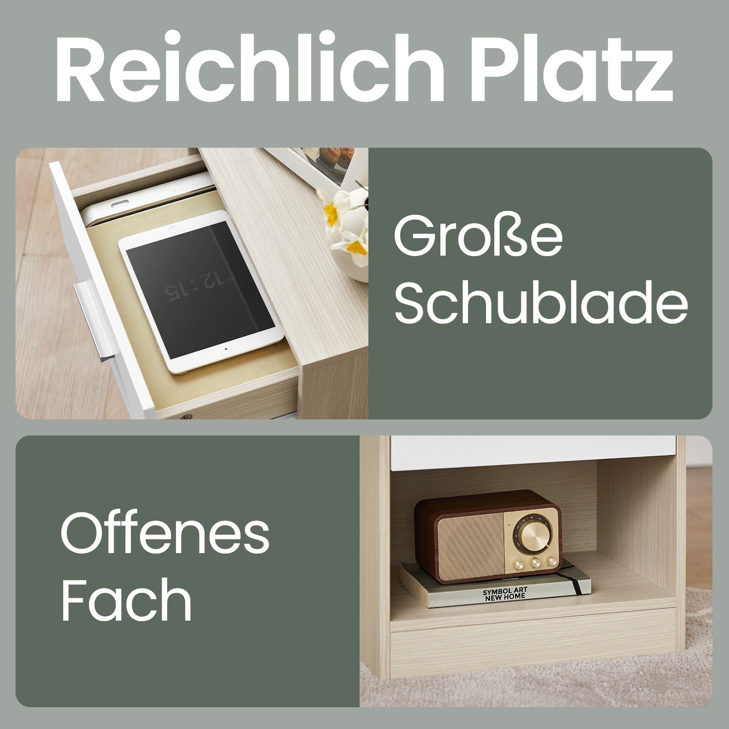 Nachttisch, Klassikweiß für Wohnbereich und Alltag – Detailansicht 21