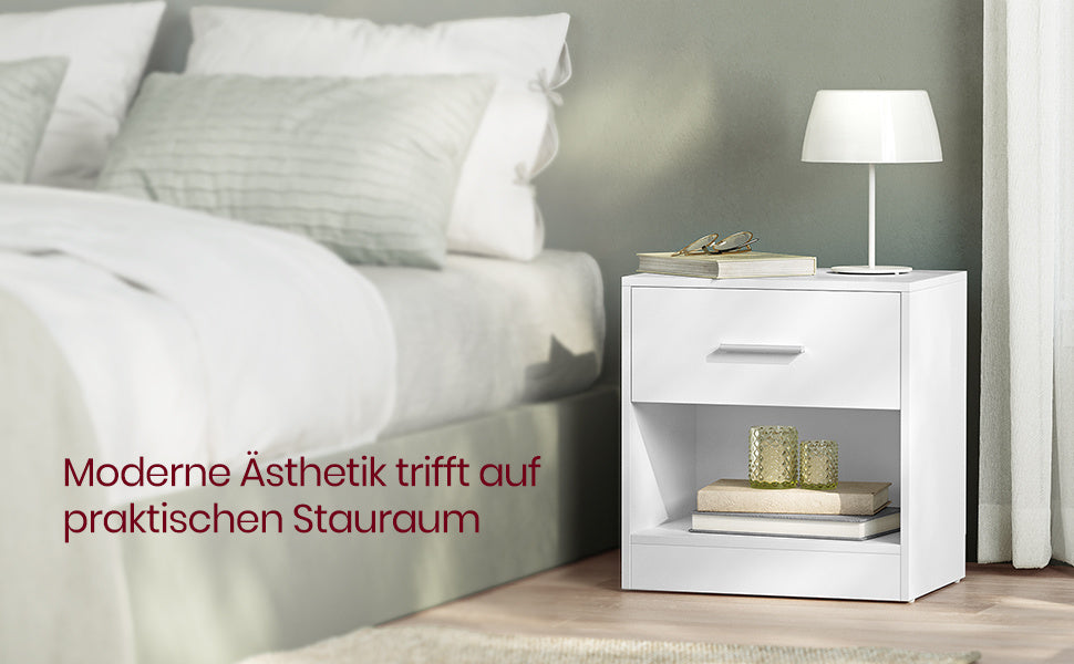Nachttisch, Klassikweiß für Wohnbereich und Alltag – Detailansicht 25