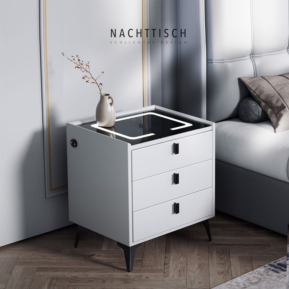 Nachttisch, LED-Beleuchtung für Alltag und Schlafzimmer – Detailansicht 6