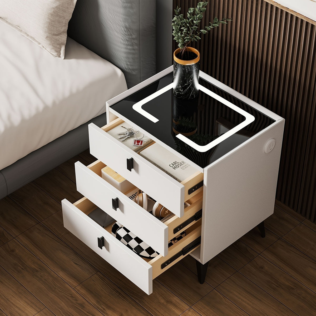 Nachttisch, LED-Beleuchtung für Alltag und Schlafzimmer – Detailansicht 8