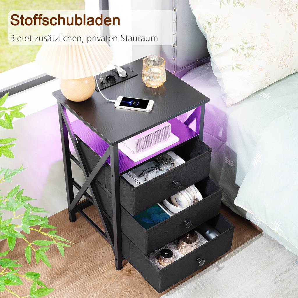 Nachttisch, Schwarz-1St für Wohnbereich – Detailansicht 14