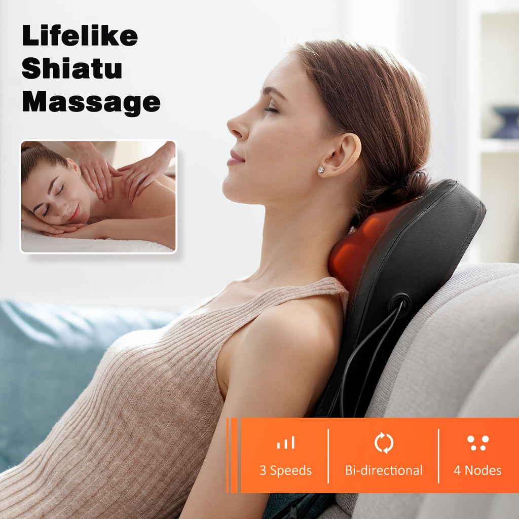 Nacken- und Rückenmassagegerät, Schwarz für Tiefengewebe und Eltern – Detailansicht 4