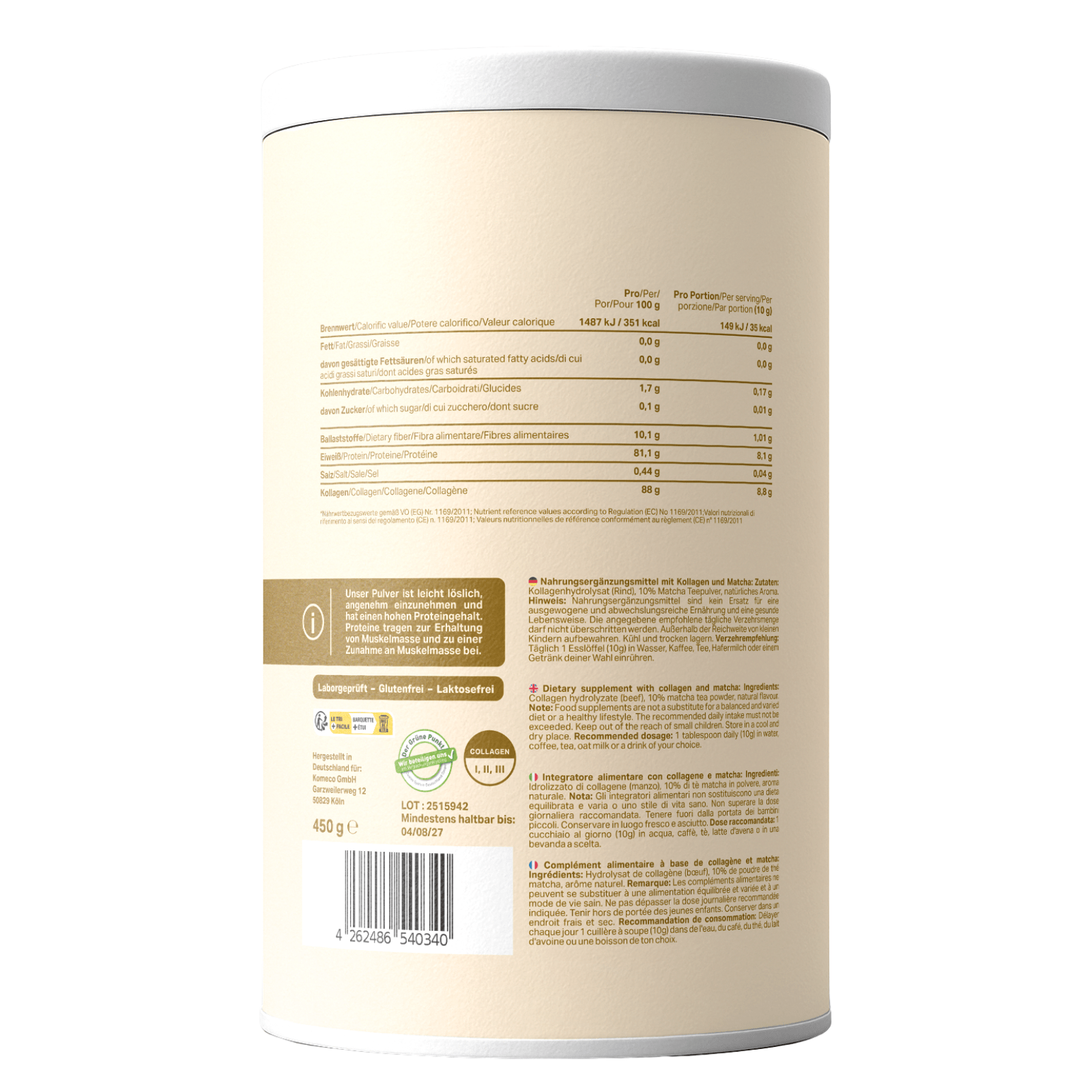 Nahrungsergänzungsmittel, AURAVIA® Kollagen Pulver 450 g Collagen Hydrolysat für Pflege zu Hause – Detailansicht 13
